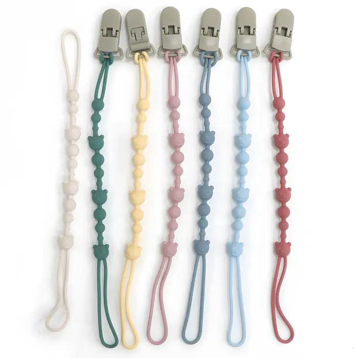 Sucette apaisante Anti-chaîne pour poussette de bébé, anneau de dentition, chaîne Anti-perte, Clip d