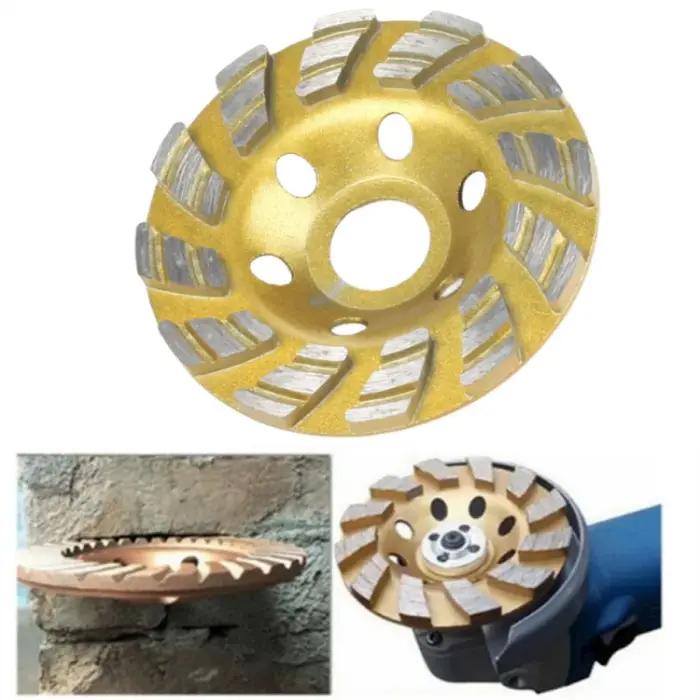 4 pouces 100mm béton pierre céramique Turbo diamant meule 12 Segs meuleuse d'angle robuste roues pou