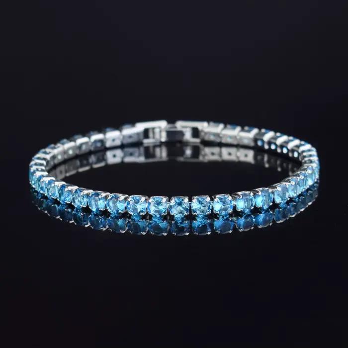 Bracelet de Tennis en Zircon Micro-incrusté de 4mm pour femmes, nouveaux hommes, accessoires de bijo