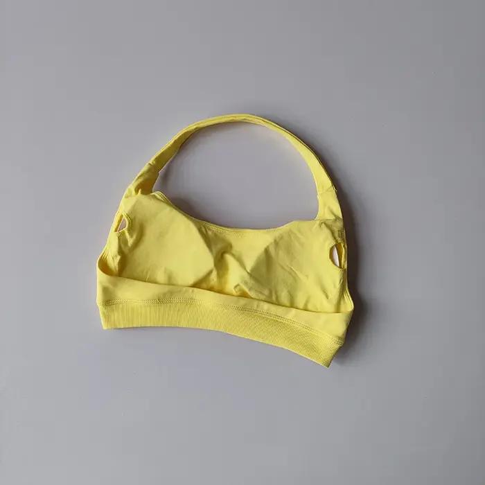 Soutien-gorge de sport pour femmes, résistant aux chocs, sans couture, col licou, haut soutien, Push