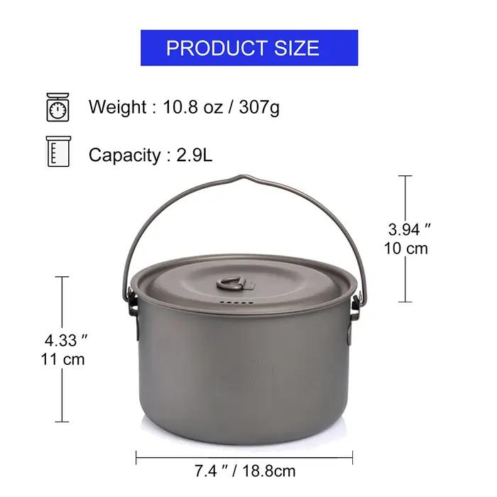 Ensemble vaisselle titane Widesea camping randonnée trekking cuisine extérieure léger durable