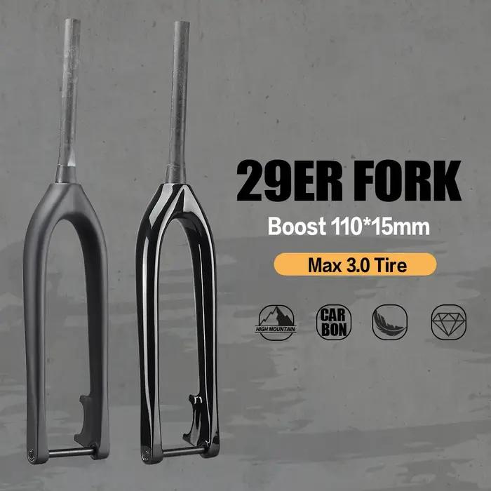 Fourche avant de vtt en fibre de carbone, 29 vitesses, 110x15mm, taille maximale des roues, câble in