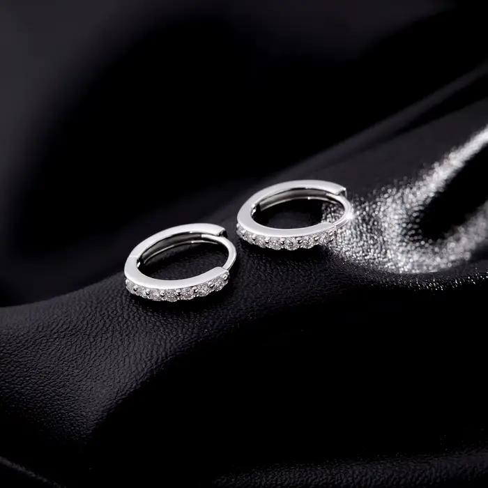 MODIAN D couleur scintillante Moissanite boucles d'oreilles 925 en argent Sterling classique brillan
