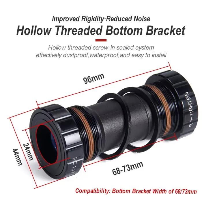 BOLANY Pédalier Intégré pour Vélo Plateau 104BCD Pédalier pour VTT Alliage d'Aluminium BB68 170mm 32