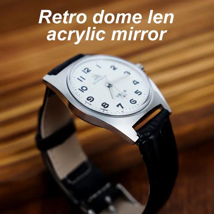 Montre Shanghai 7120 d'inspiration vintage 36 mm - Montre-bracelet mécanique pour homme pour collect