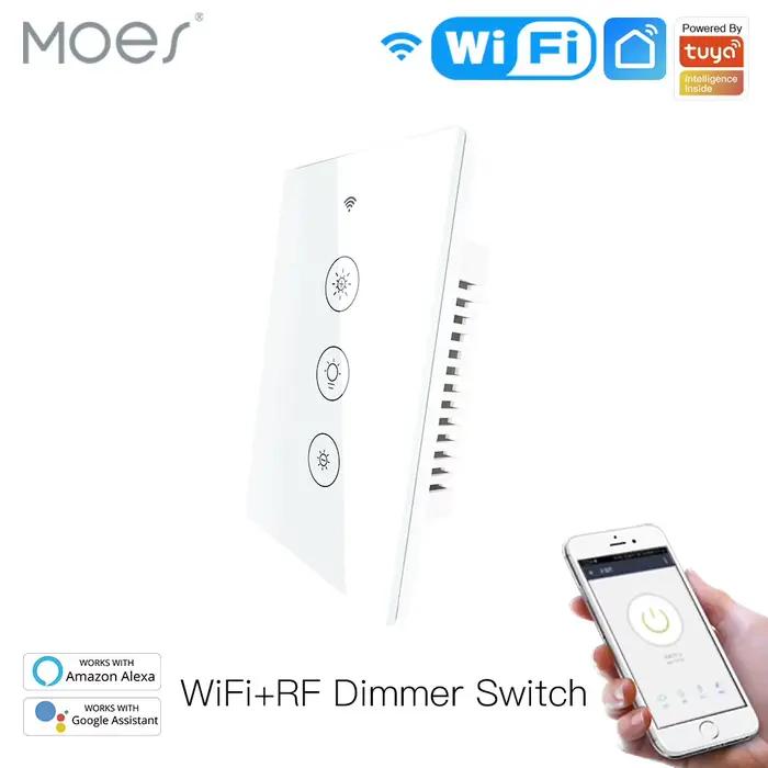 Joli variateur de lumière intelligent WiFi RF, 2 voies, 3 voies, vie intelligente, Tuya, nous contrô