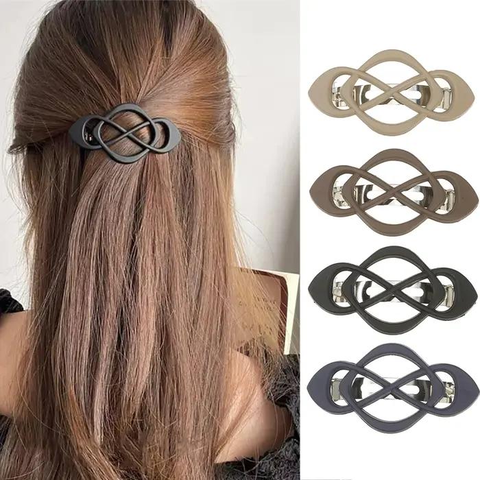 Pince à cheveux de couleur unie, griffes ajourées pour femmes, pince à l'arrière de la tête, accesso