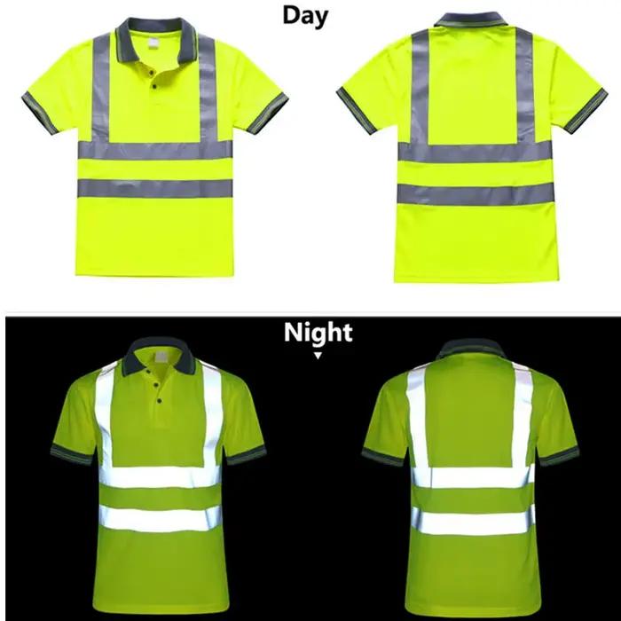 T-shirt Respirant à Manches Courtes pour Hommes, Chemises de Travail de Nuit, Vêtements de Travaux de Coulée, Haute Visibilité, Séchage Rapide, Activités Physiques Intenses