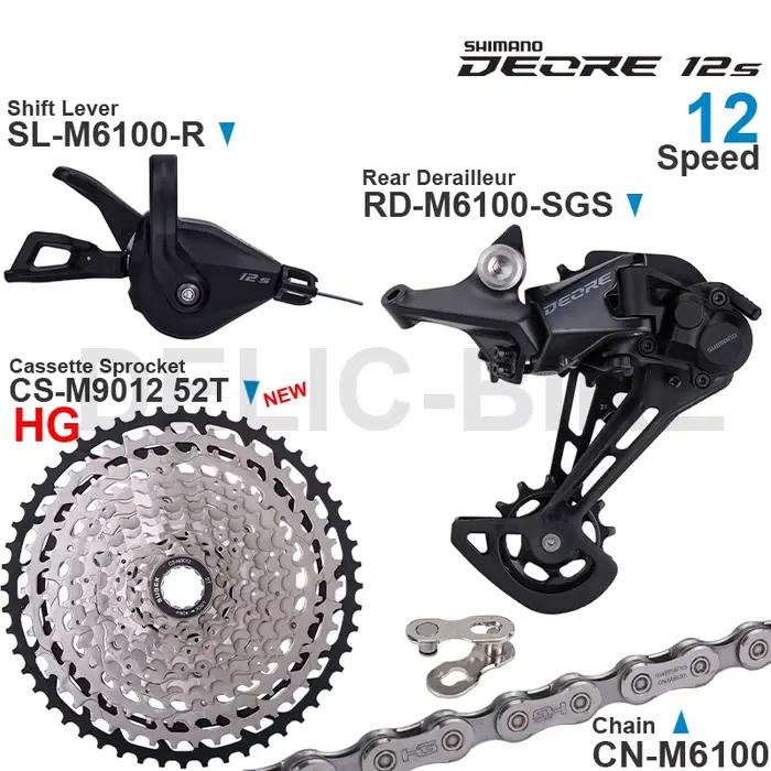 SHIMANO DEORE M6100 groupe 12 vitesses avec levier de vitesse droit chaîne de dérailleur arrière ori