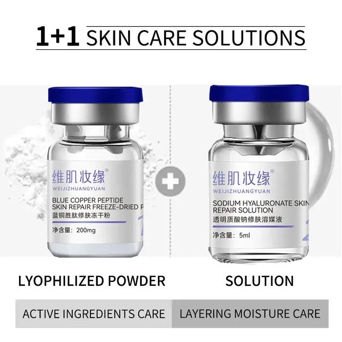 Ensemble de lyophilisation au Peptide de cuivre bleu, poudre lyophilisée, améliore les rides, Essenc