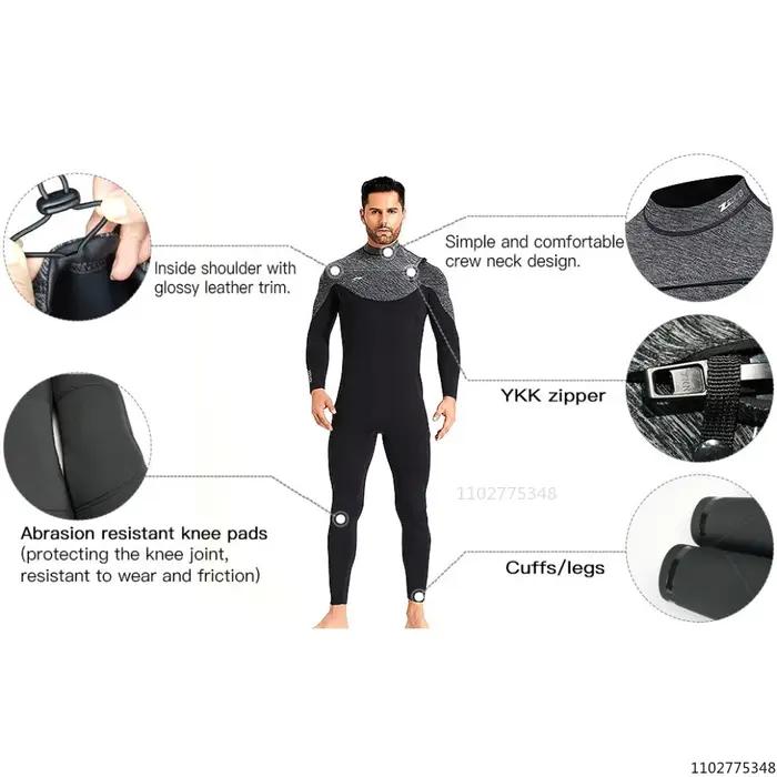 Hommes femmes néoprène combinaisons 3/2MM Surf combinaison tuba maillots de bain hiver haute élastic
