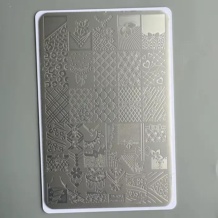 XMQ NAIL ART STAMPING PLATES DESIGNS DE LACE IMAGEPLATES STYLE DENIM TEMPLATÉ