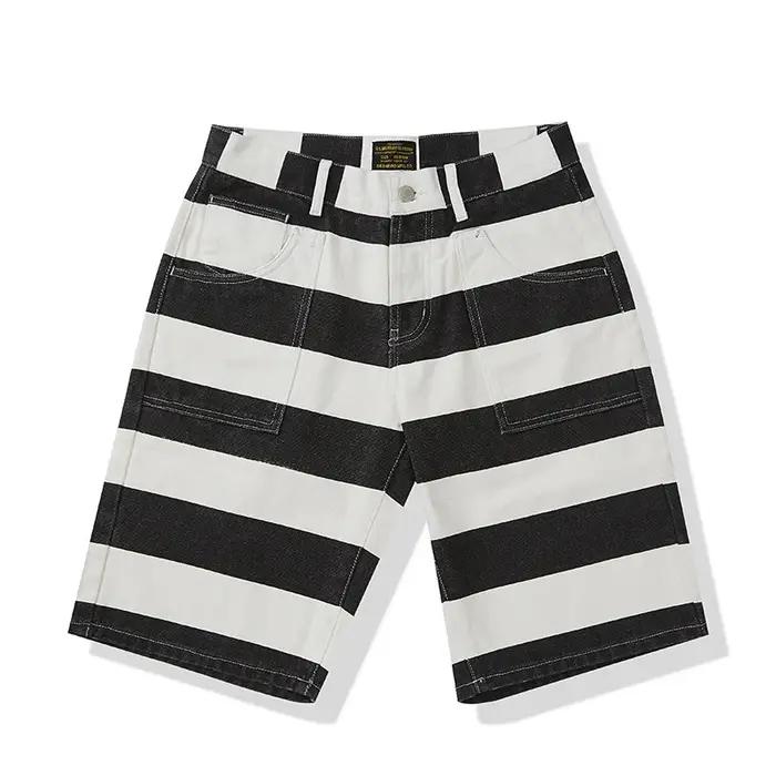 Short d'Été en Coton à Rayures pour Homme, Vêtement Classique Vintage, Décontracté, Droit, Taille Mo