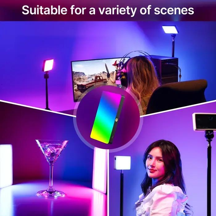 Ulanzi LT002 7 pouces poche LED lumière vidéo RGB panneau lumineux CRI 95 + 2500-9000K avec nid d'ab