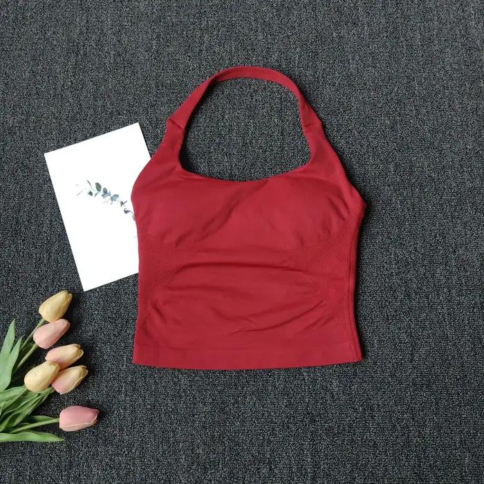 Bralette dos nu à col carré pour femme - Bretelles épaisses, coupe ajustée, coussinets amovibles, id