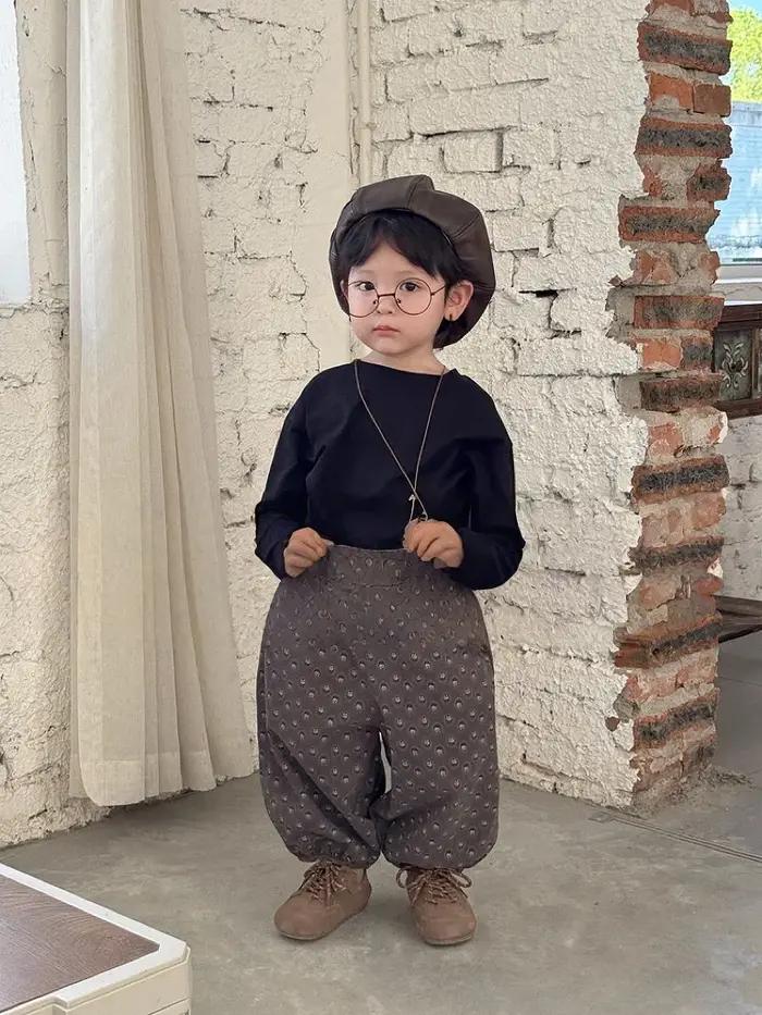 T-Shirt à manches longues en coton pour enfants de 2 à 7 ans, chemise basique ample, vêtements corée