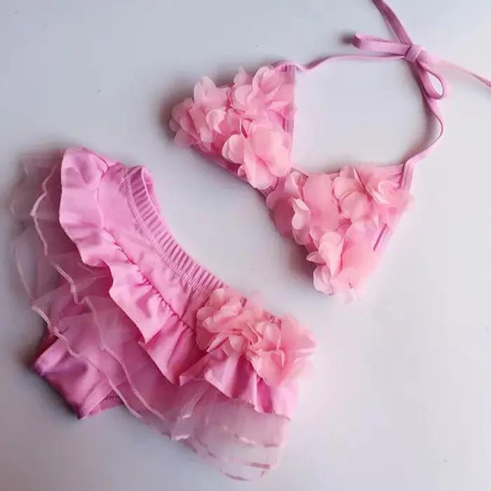 Nouveau maillot de bain pour enfants mignon fleur bébé maillot de bain pour les filles