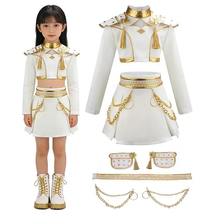 Costume de fête d'halloween de Style K-POP pour enfants, tenue de spectacle idole avec haut et jupe