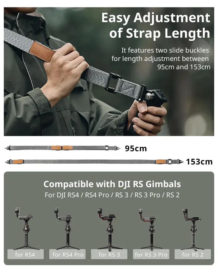 SmallRig – sangle d'épaule réduisant le poids, pour DJI RS 3 / RS 3 Pro / RS 4 /RS 4 Pro, fixation e