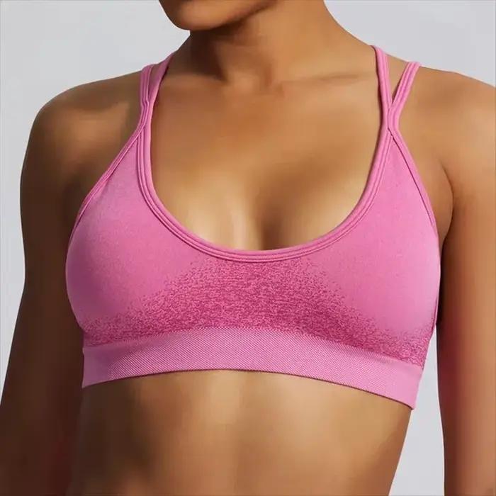 Soutien-gorge de sport Ignite femme rembourré dos croisé - Haut court sans couture yoga fitness gym course