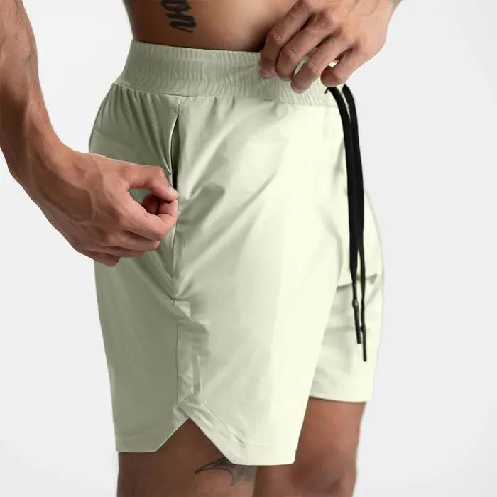 Short de course pour hommes, monocouche tissé, séchage rapide, couleur unie, Fitness, sport, décontr