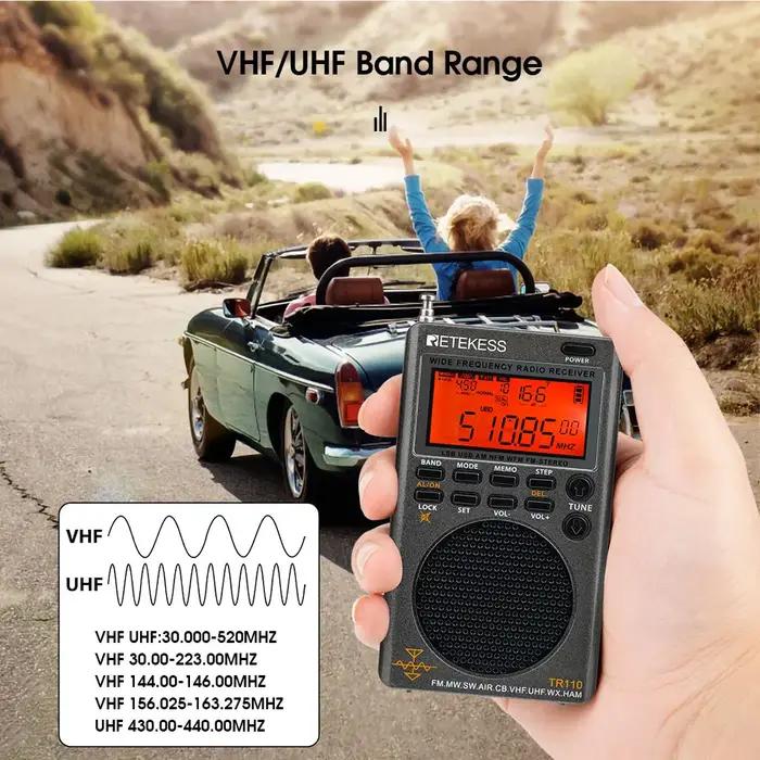 RETEKESS-Radio pleine bande pour l'extérieur, Radio à ondes courtes SSB, AM, FM, Toutes les vagues,