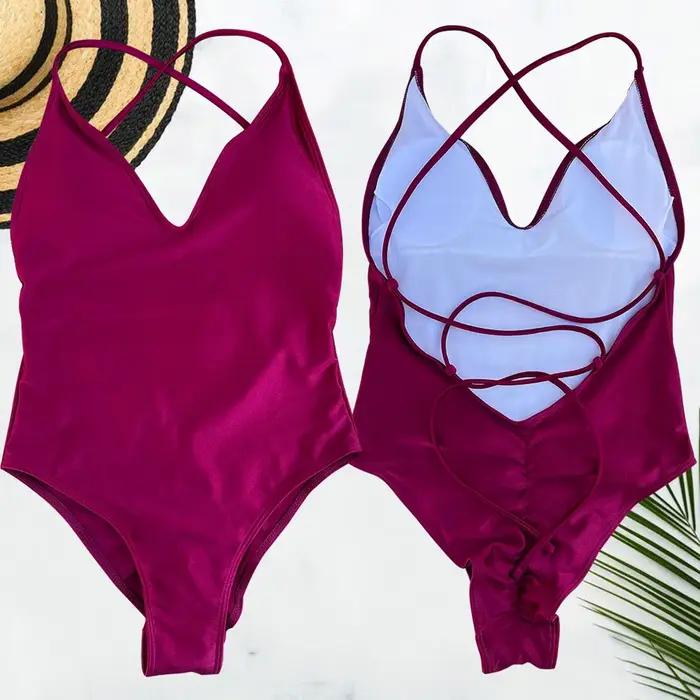 Solide une pièce maillot de bain femmes maillots de bain 2025 nouveau Bikini Sexy body grande taille