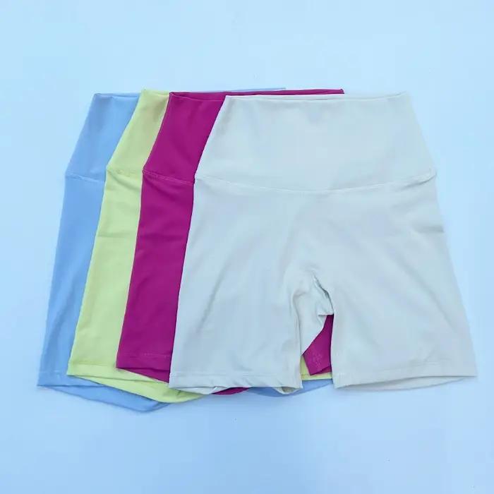 Short de sport femme taille haute Yoga cintré liftant fesses - Course Nylon élastique