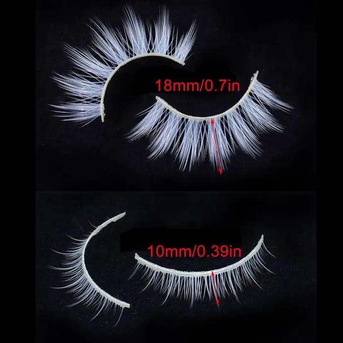 2 paires/cas 3D cils blancs bande claire couleur neige cils Cosplay Halloween Manga cils maquillage