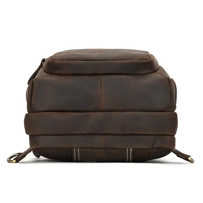 Sac de poitrine en cuir véritable pour homme, sac à bandoulière, sac à dos initié unique, sac de voy