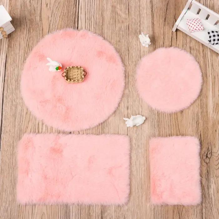 Tapis en peluche de style nordique Lea, revêtements de sol miniatures, accessoires de beurre, maison