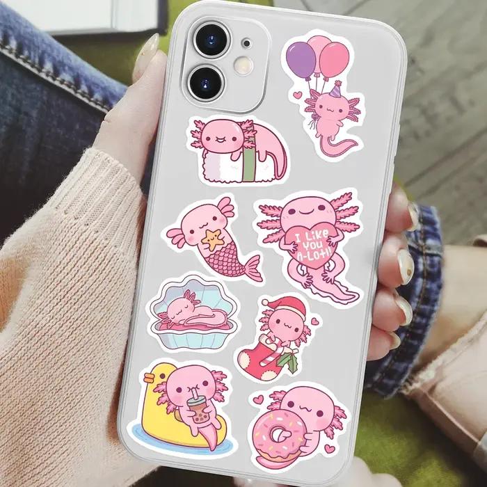 Kawaii dessin animé Axolotl autocollants mignon Animal enfants bricolage jouet cadeau Graffiti décal