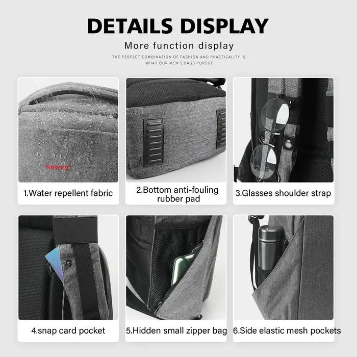 Tigernu hommes Anti-vol sac à dos 15.6 pouces sac à dos pour ordinateur portable sacs avec Port USB