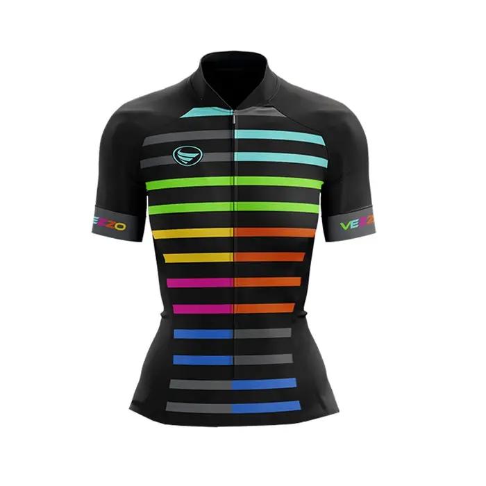 Été cyclisme rose manches courtes maillots femmes équipe vélo vêtements Motocross chemise VTT Camisa