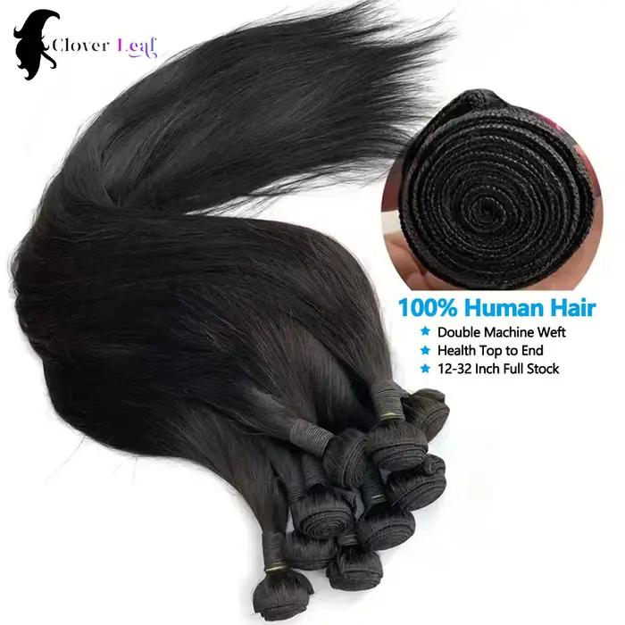 Paquets droits de cheveux humains avec frontal 13x4 paquets de cheveux bruts 100% Extensions de chev