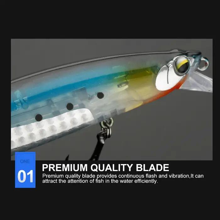 JOHNCOO vairon flottant 130mm 18.5g longue coulée appât dur lame Flash Wobbler leurre de pêche leurr