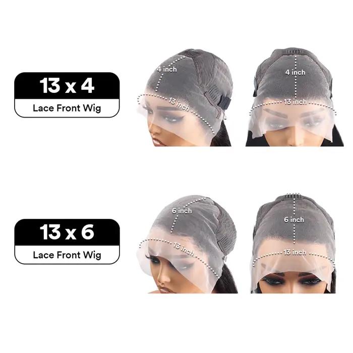 Perruque Lace Frontale 13x6 Cheveux Humains Lisses Baguette, Perruques Cheveux Humains 13x4 HD Lace