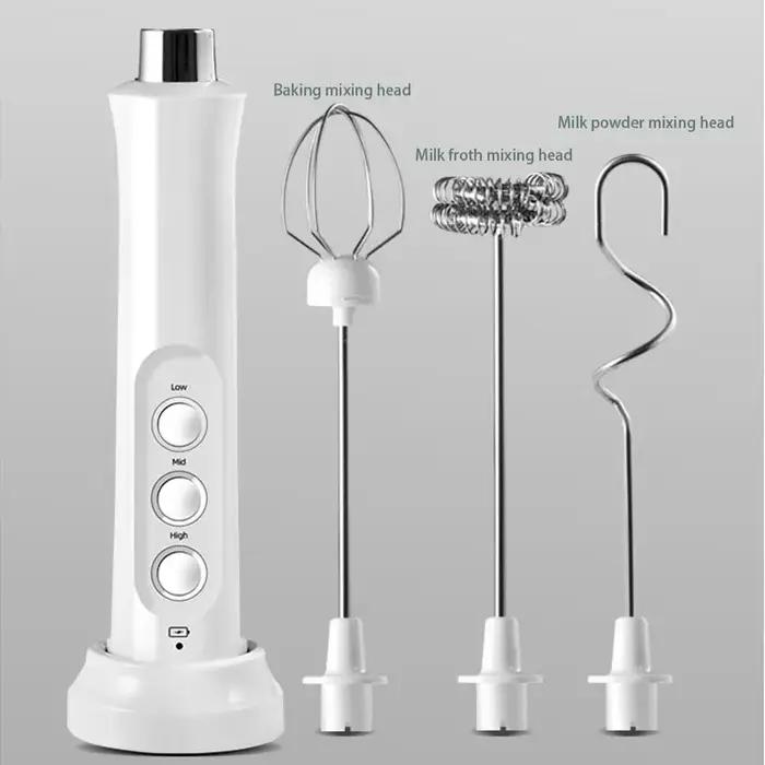 Mousseur à lait électrique Portable 3 en 1, mousseur Rechargeable Portable, mélangeur de boissons à