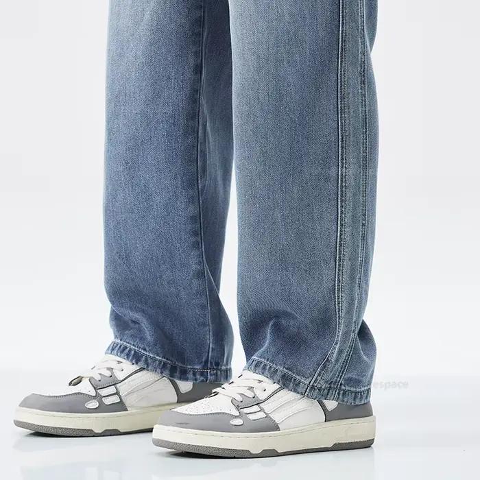 Jean de Haute Qualité en Tissu Lyocell pour Homme, Pantalon Large, Doux, Taille artificiel astique,