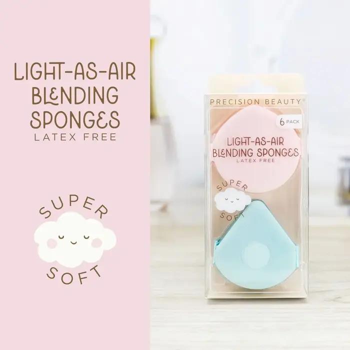 Light as Air Sponges Pack de 6 bleu et rose