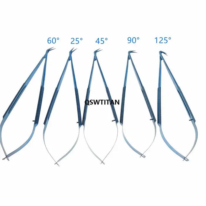 Micro ciseaux en titane micro chirurgical, ciseaux à angle, instruments neurochirurgicaux, instrumen
