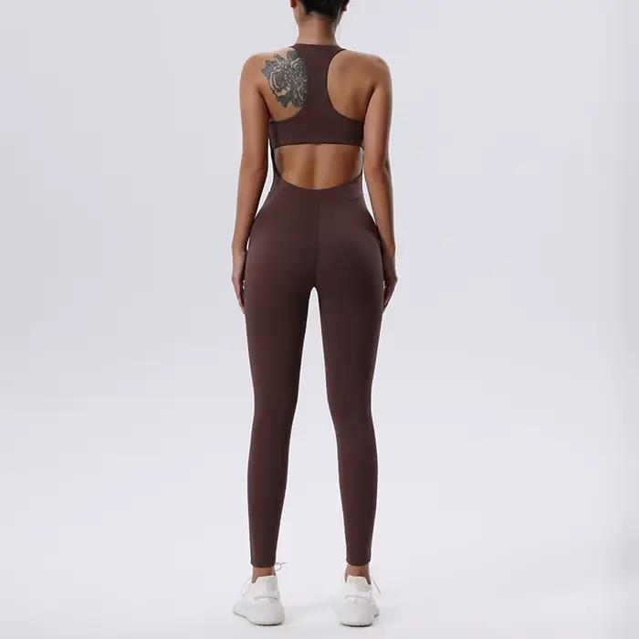 Ensemble de Yoga combinaison femmes pleine saisons décontracté Fitness combishort sportif sans manch