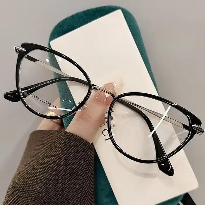 Lunettes de myopie photochromiques pour femmes, œil de chat, lunettes de soleil de vision de près, p