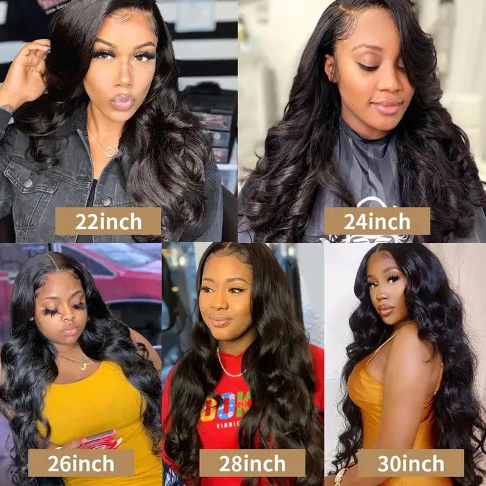 Perruque Lace Front Wig Body Wave Brésilienne Naturelle, Cheveux Sans Colle, HD, 13x4, 13x6, 28 30 3