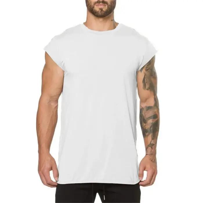 T-shirt à manches courtes en coton pour homme, vêtement de musculation, de fitness, décontracté, hip