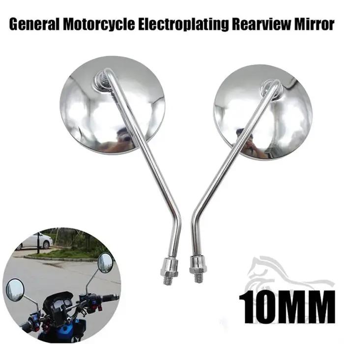 Rétroviseurs universels pour moto, rétroviseur latéral rond chromé pour scooter, accessoires ronds,