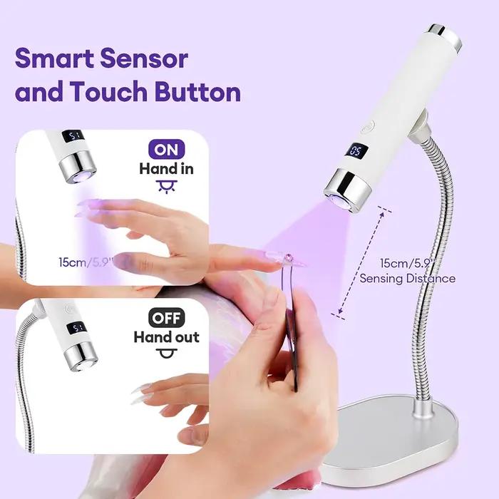 Sèche-ongles Portable UV, lampe à ongles en Gel Rechargeable avec tuyau Flexible, lumière de thérapi