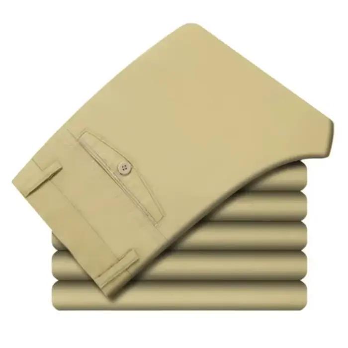 Pantalon de costume pour homme, fin pour l'été, épais pour l'automne, 100% coton, classique, mode bu