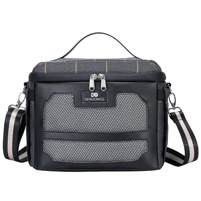DENUONISS nouveau sac isolé à carreaux sac froid Double isolation sac à déjeuner en maille de grande
