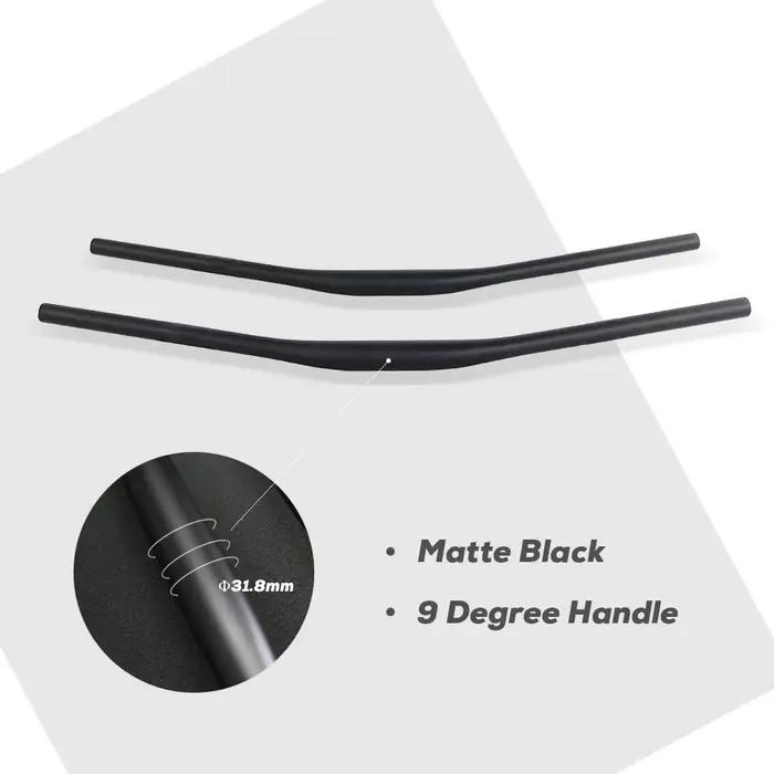 Guidon de vélo entièrement en fibre de carbone à 9 degrés, guidon de course tout-terrain XC, diamètr